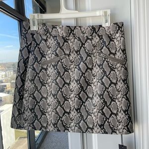 Snake Print Faux Leather Mini Skirt
